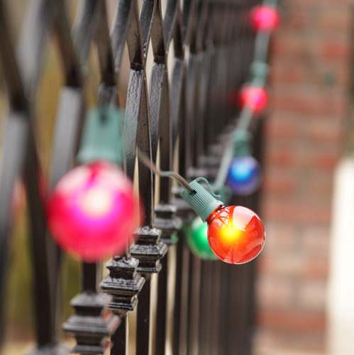 25 Bulbs 7W 120V G50 Multicolor Satin E12 Candelabra Base Globe Lights
