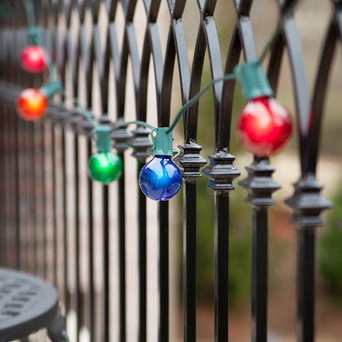 25 Bulbs 7W 120V G50 Multicolor Satin E17 Intermediate Base Globe Lights