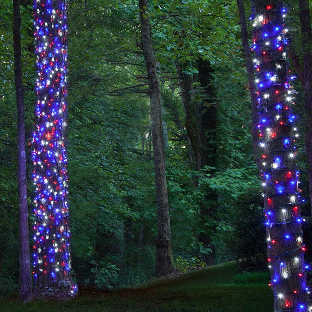 Wintergreen 70 5mm LED Patriotic Red White and Blue Lights 4in. Spacing 120v