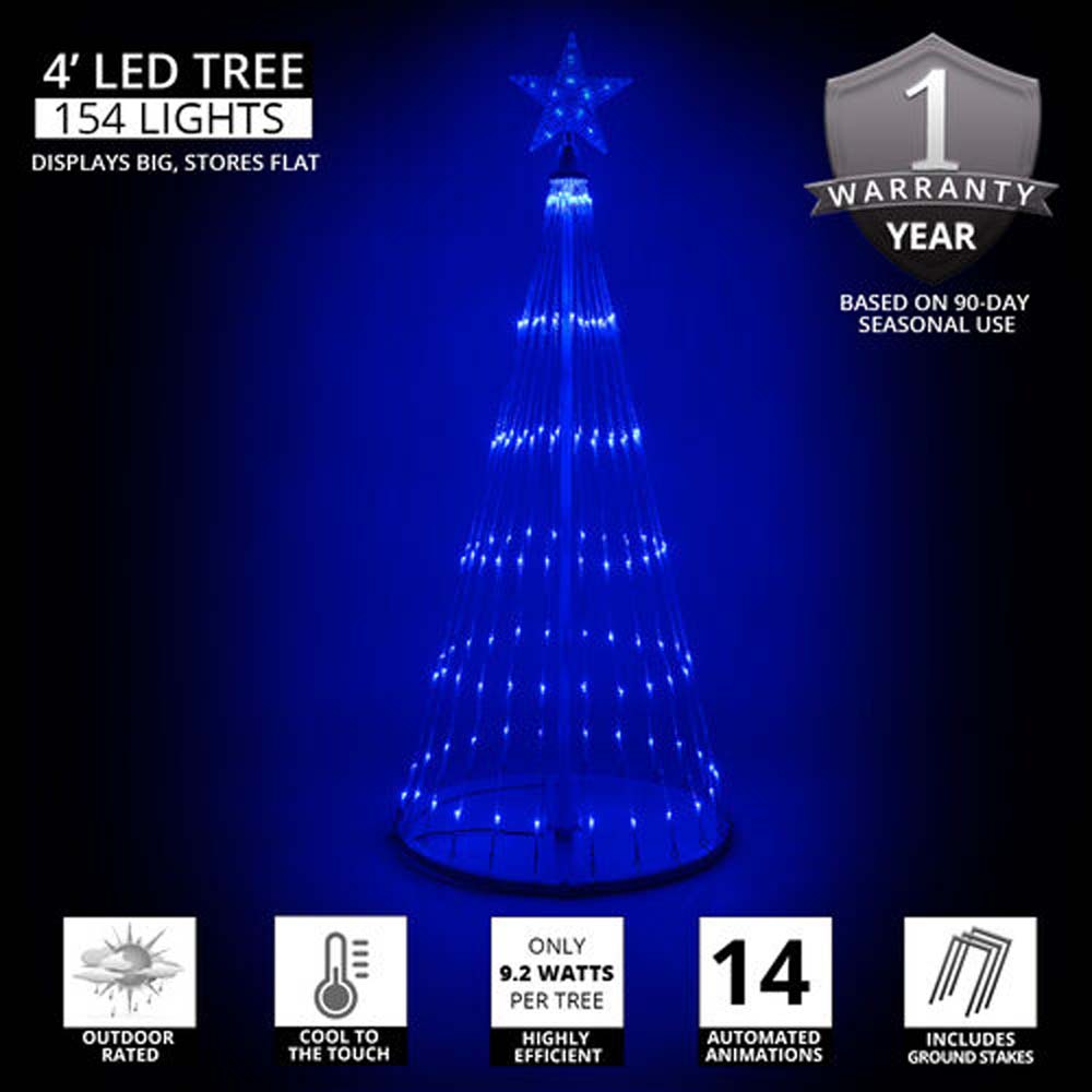 4-ft. Blue LED Animated Outdoor Lightshow Christmas Tree