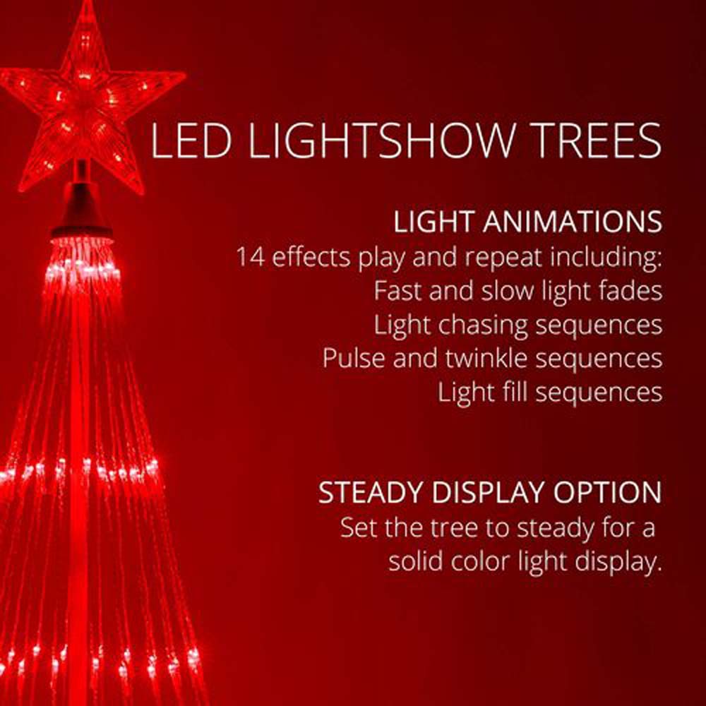 9-ft. Red LED Animated Outdoor Lightshow Christmas Tree