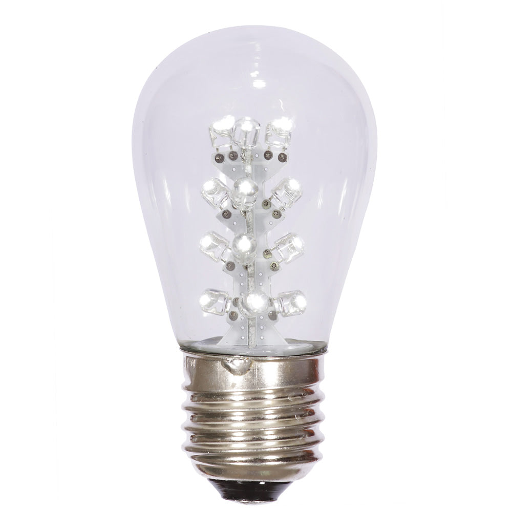 5Pk - Vickerman 1.3w 130v E26 Warm White LED Transparent Christmas Light Bulb