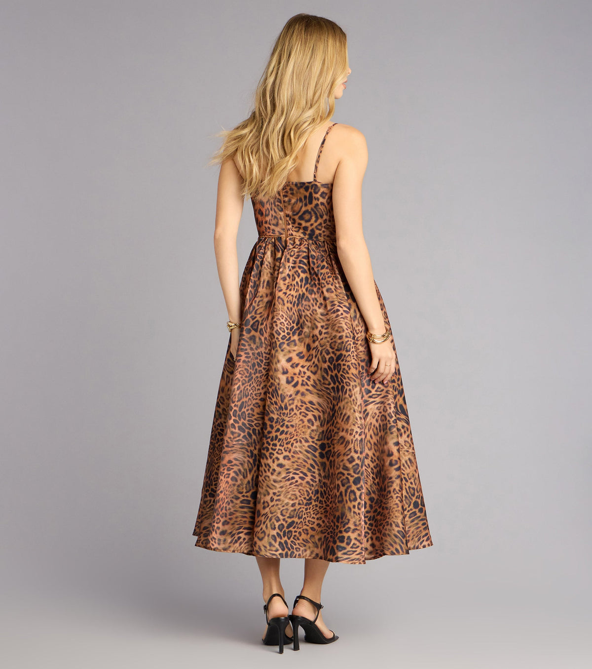 Misha Leopard Corset Midi Formal Dress