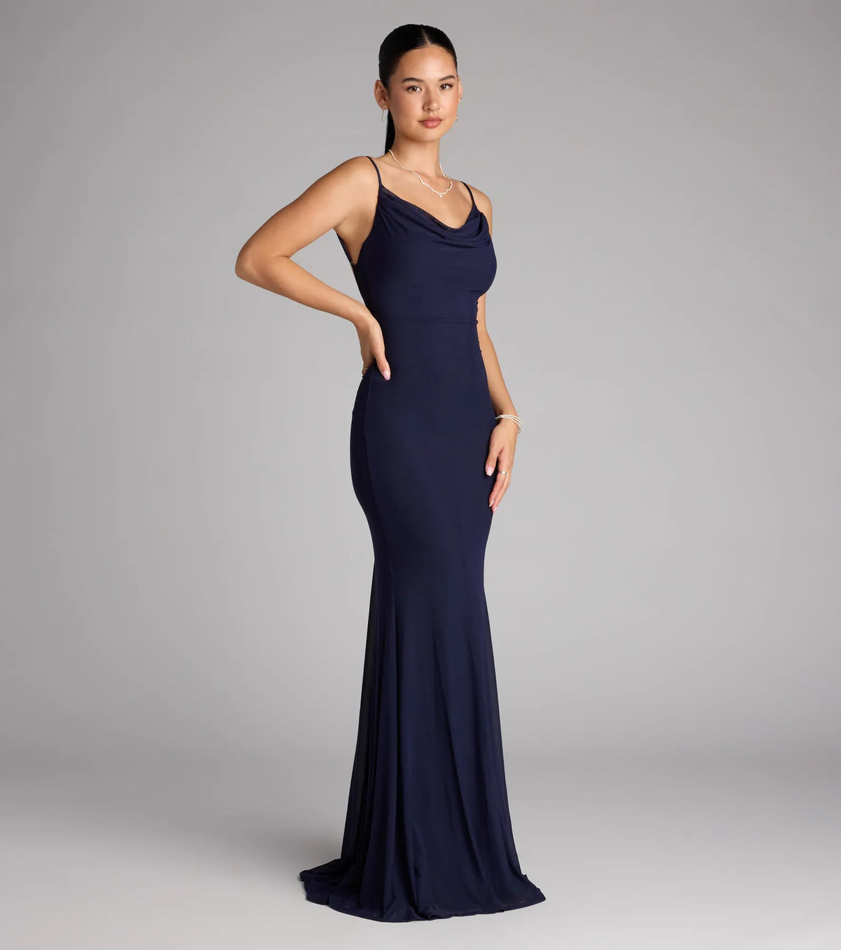 Meara Backless Mesh Mermaid Dress