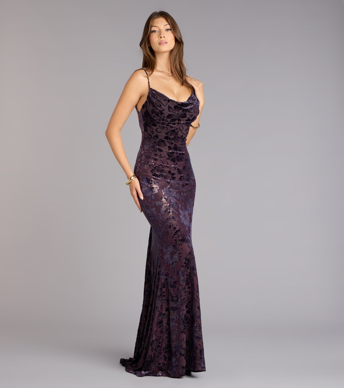 Maddie Velvet Open Back Mermaid Formal Dress