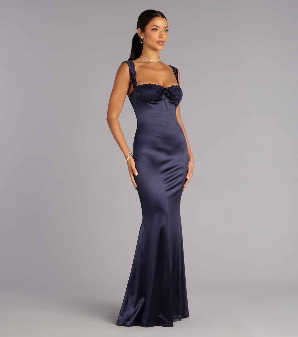Maryanne Satin Lace Mermaid Formal Dress