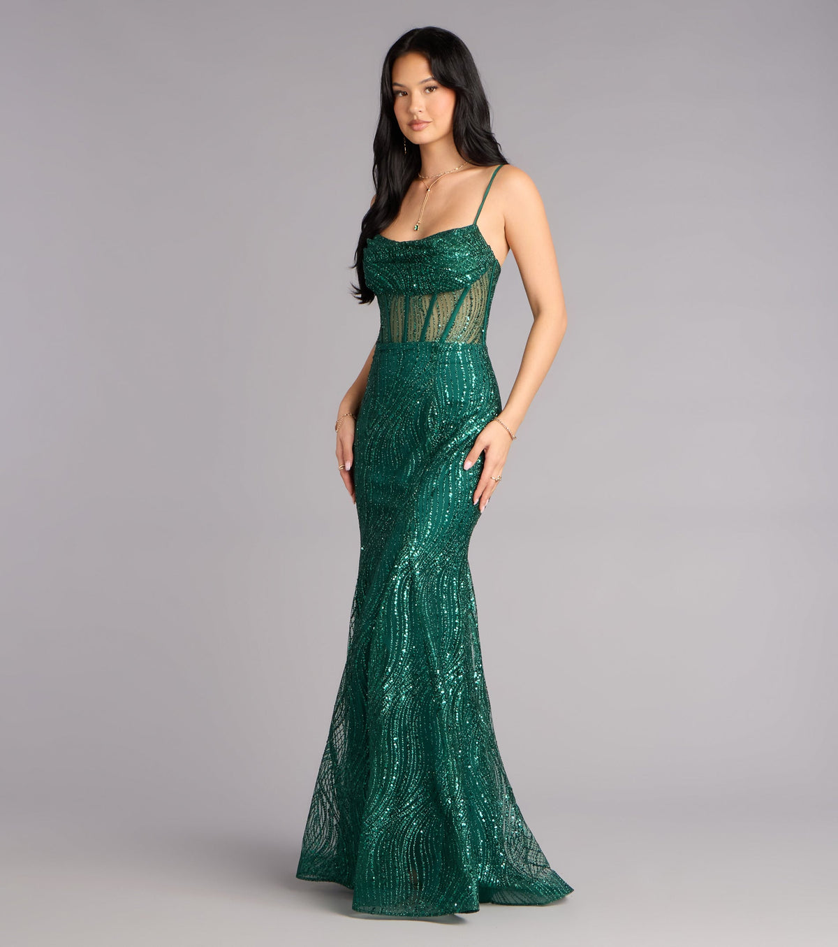Phoebe Glitter Tulle Corset Formal Dress