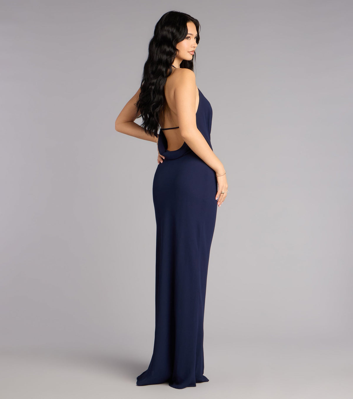 Hayley Chiffon Open Back Formal Dress