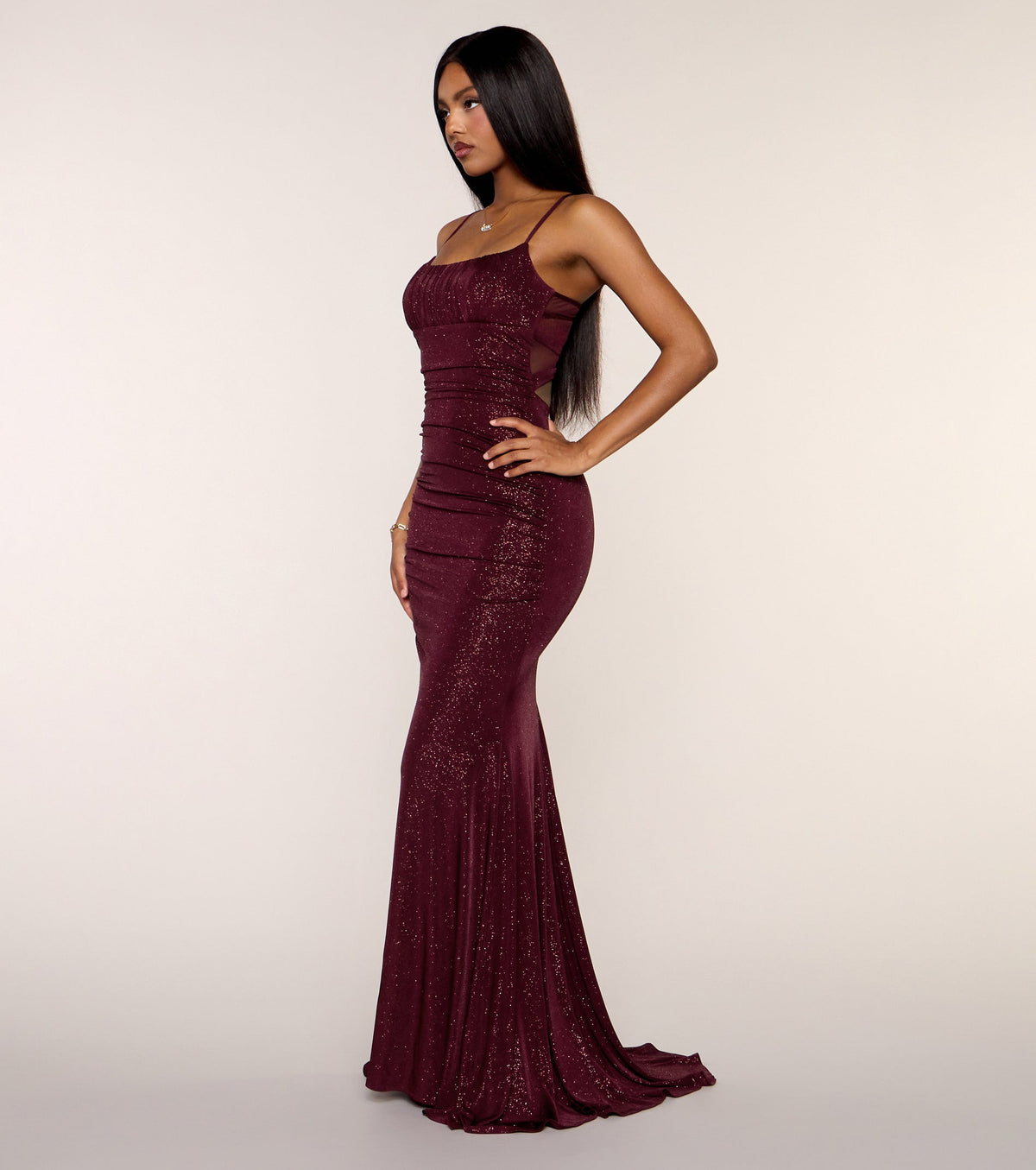 Kelsie Glitter Knit Mermaid Formal Dress