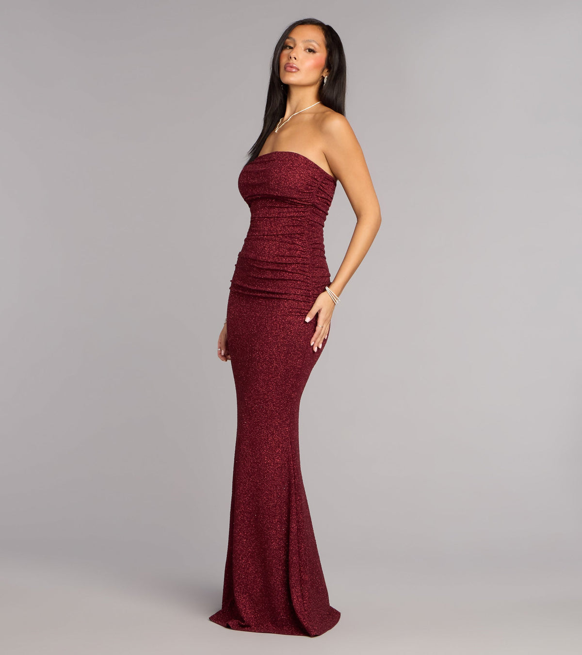 Darcy Glitter Strapless Mermaid Formal Dress