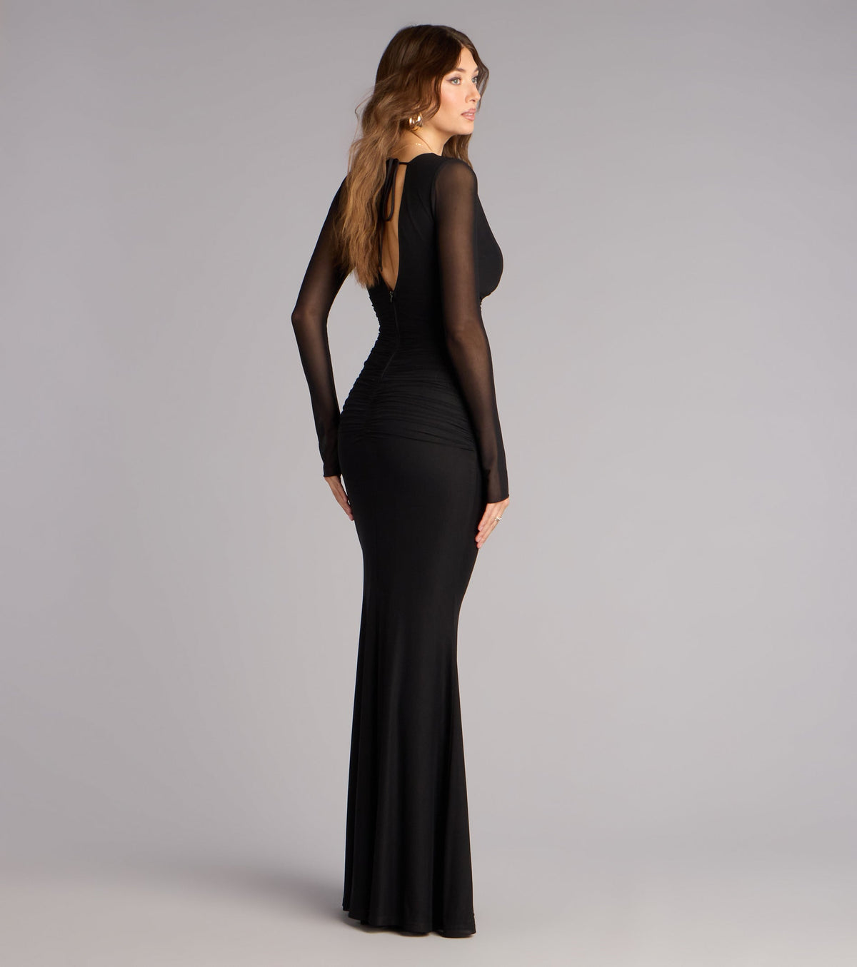 Eileen Mesh Long Sleeve Mermaid Formal Dress