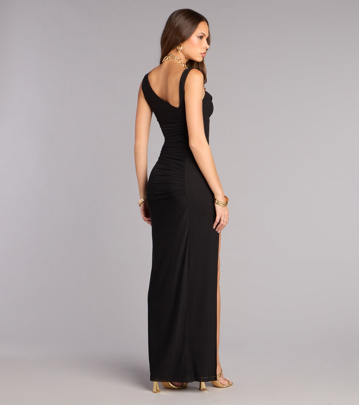 Colleen Mesh Column Formal Dress