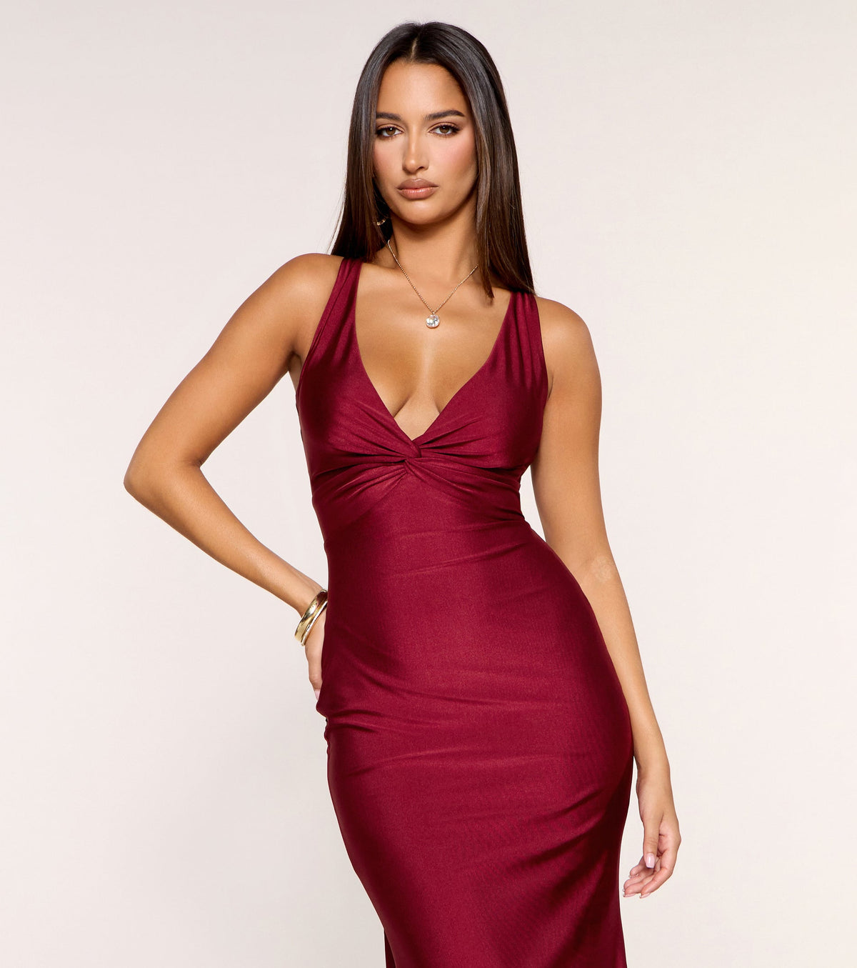 Adrianne Plunge Bow Mermaid Formal Dress