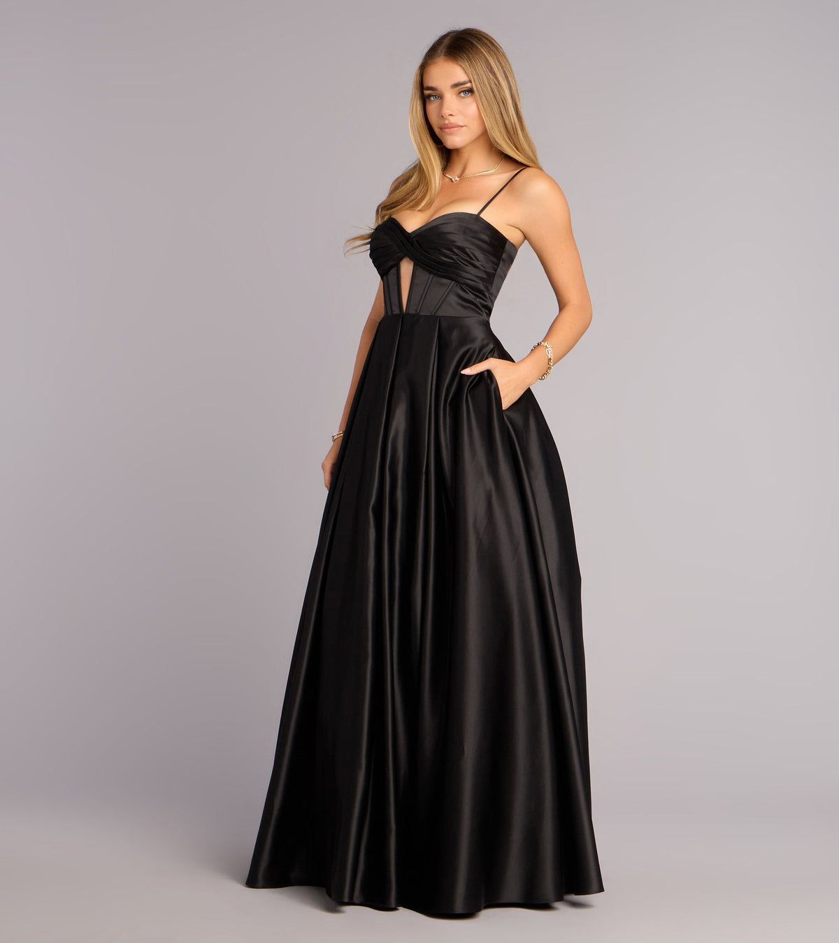 Gracelyn Satin Corset A-Line Gown