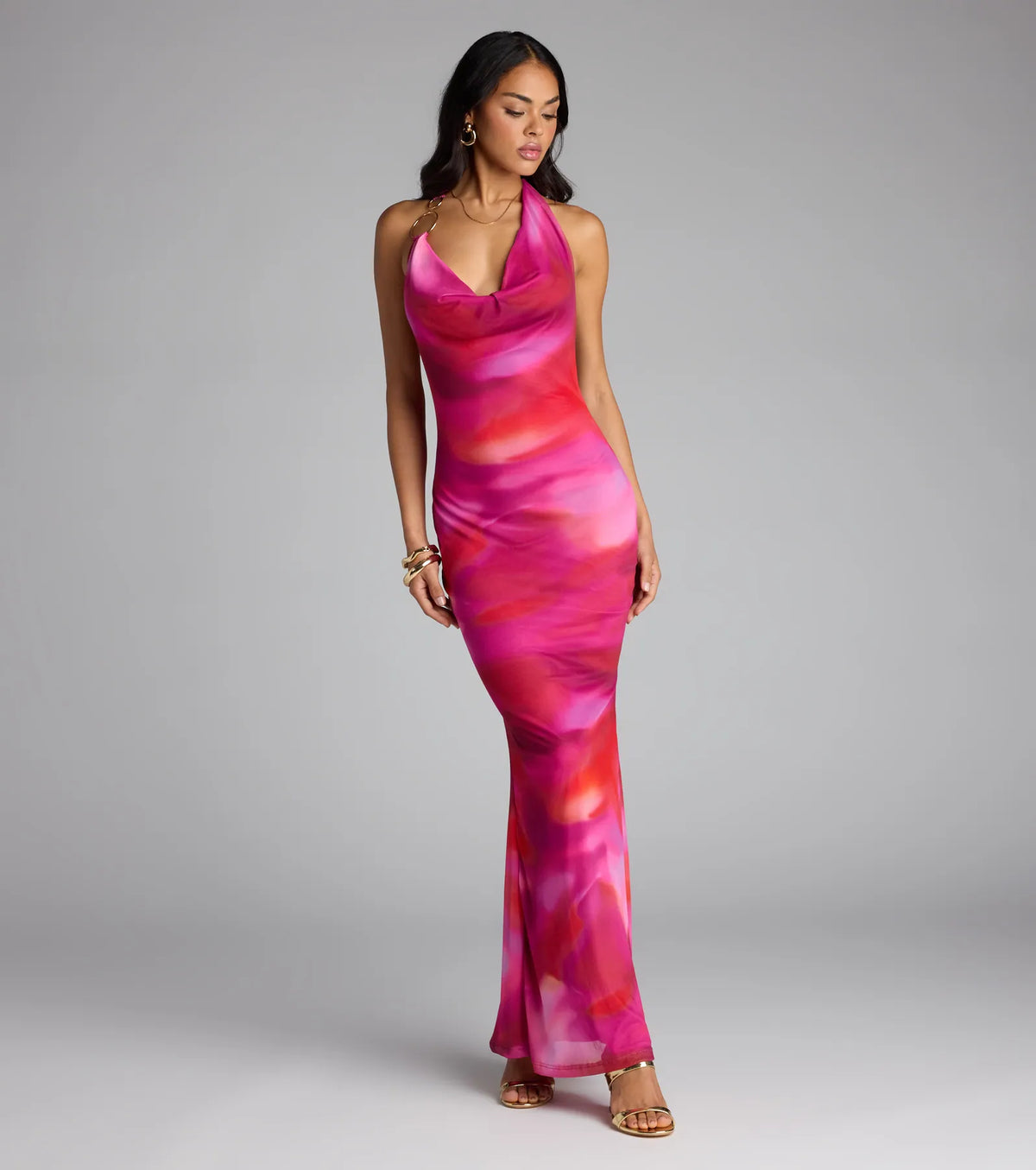 Turn Heads Tie-Dye Open Back Maxi Dress