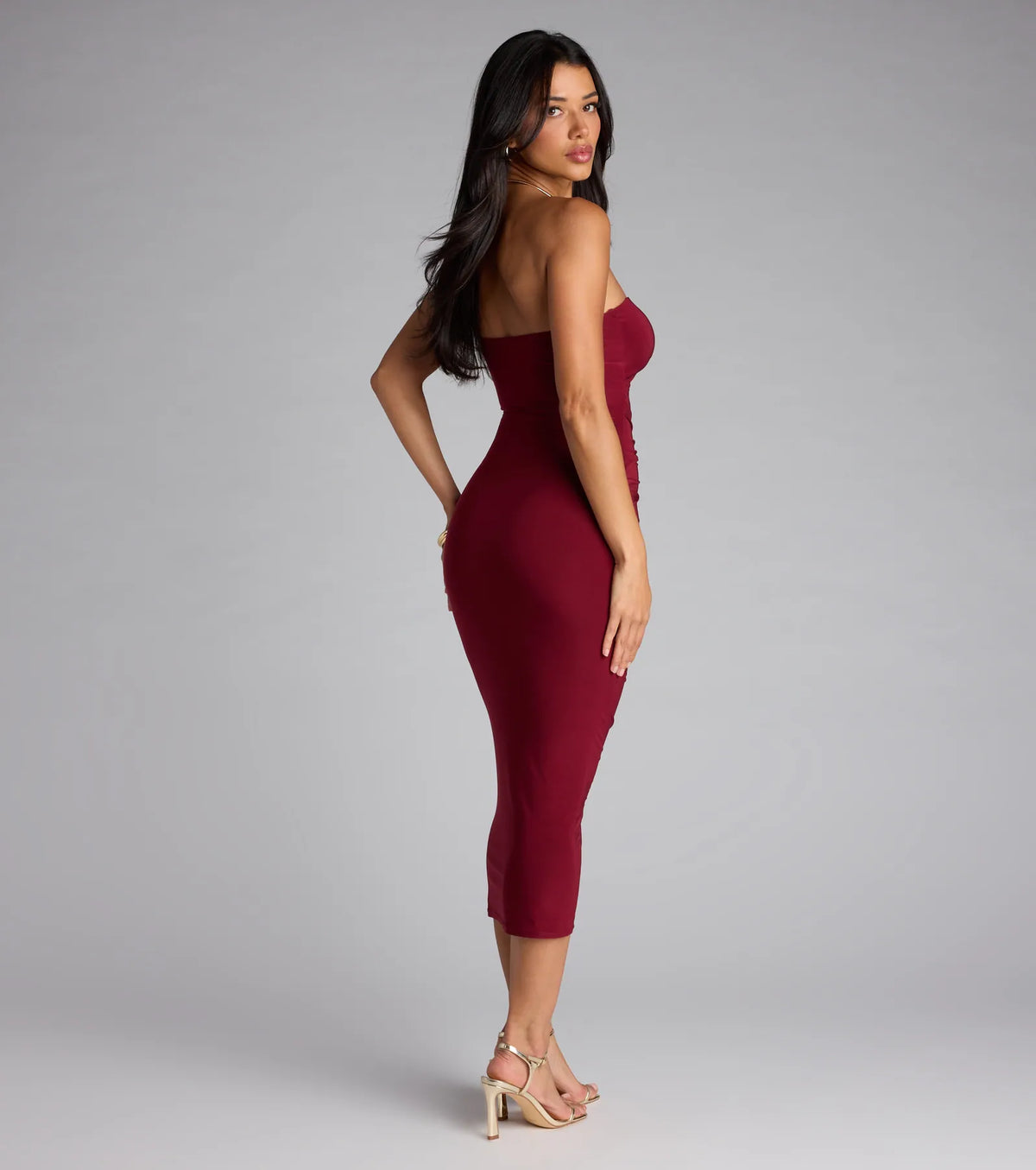 Spiral Into Style Cutout Bodycon Midi Dress
