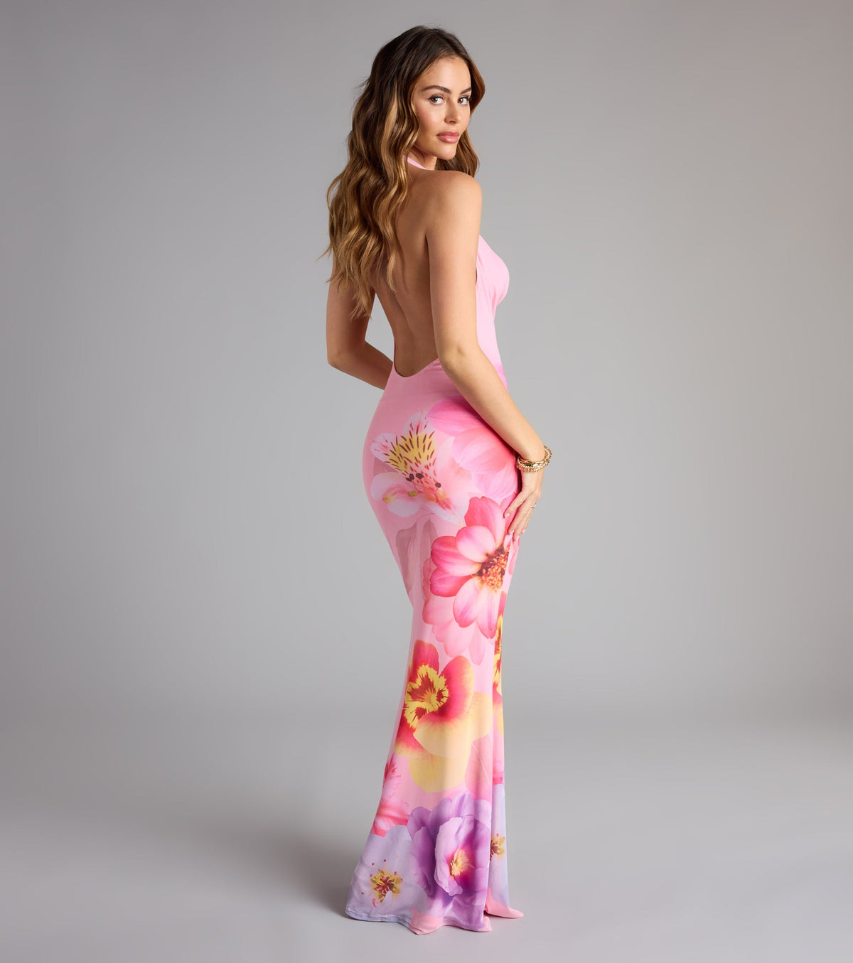 Slip Into Something Floral Mesh Maxi Dress