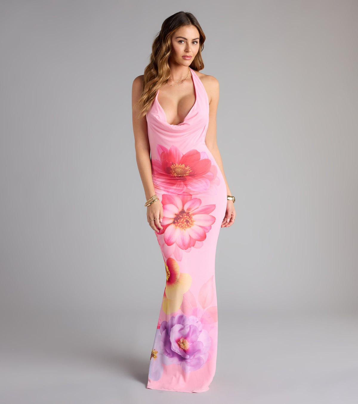 Slip Into Something Floral Mesh Maxi Dress