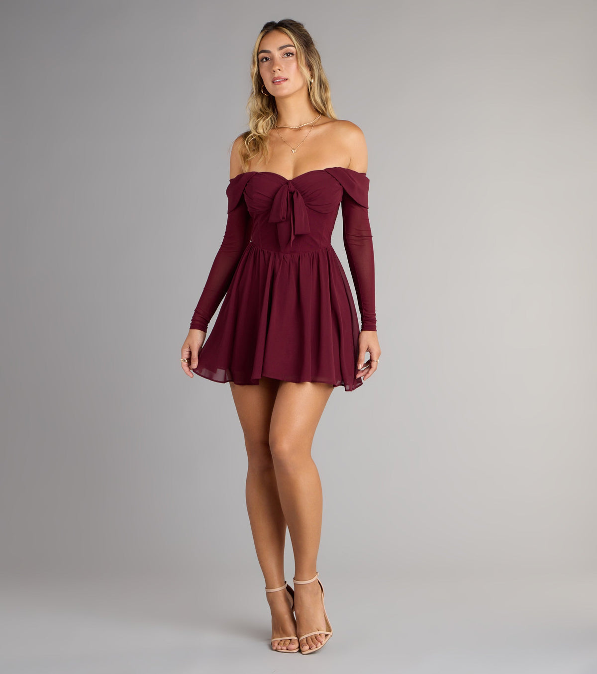Daydream Darling Chiffon Skater Mini Dress