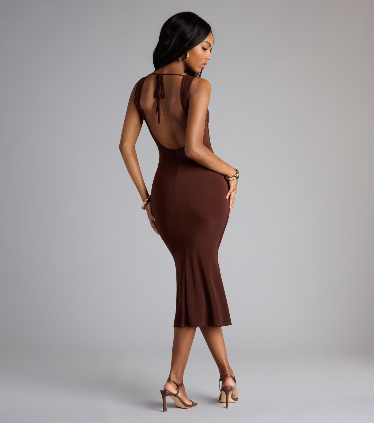 Low-Key Luxe Open Back Midi Dress