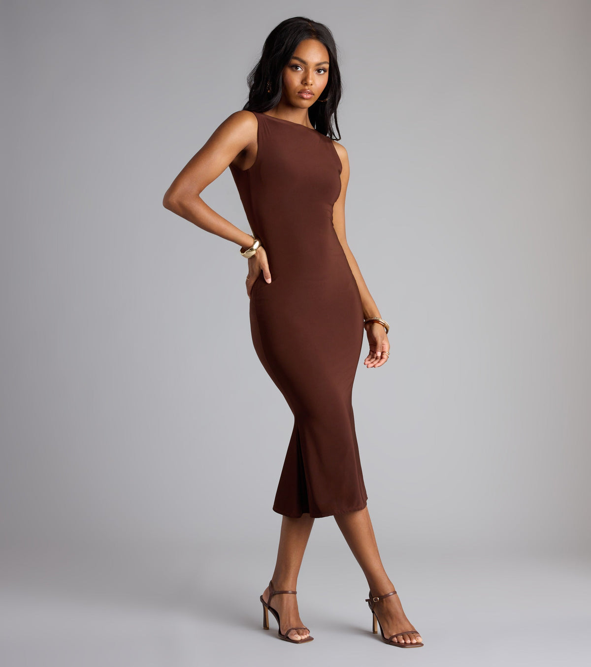 Low-Key Luxe Open Back Midi Dress