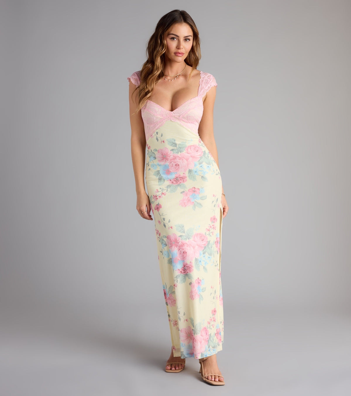 Garden Party Chic Lace Floral Maxi Dress