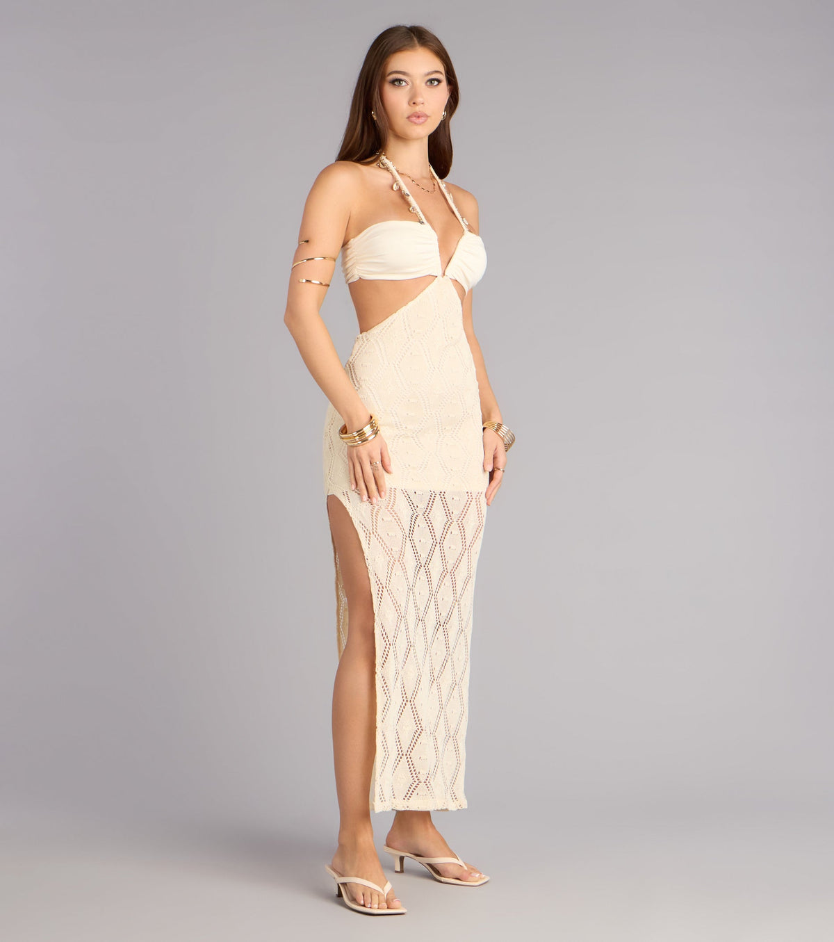 Coastal Crush Cutout Crochet Maxi Dress