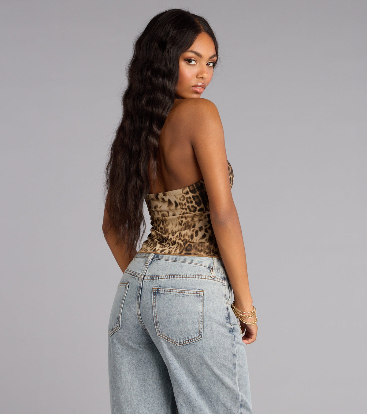 Untamed Flirt Leopard Print Mesh Tube Top