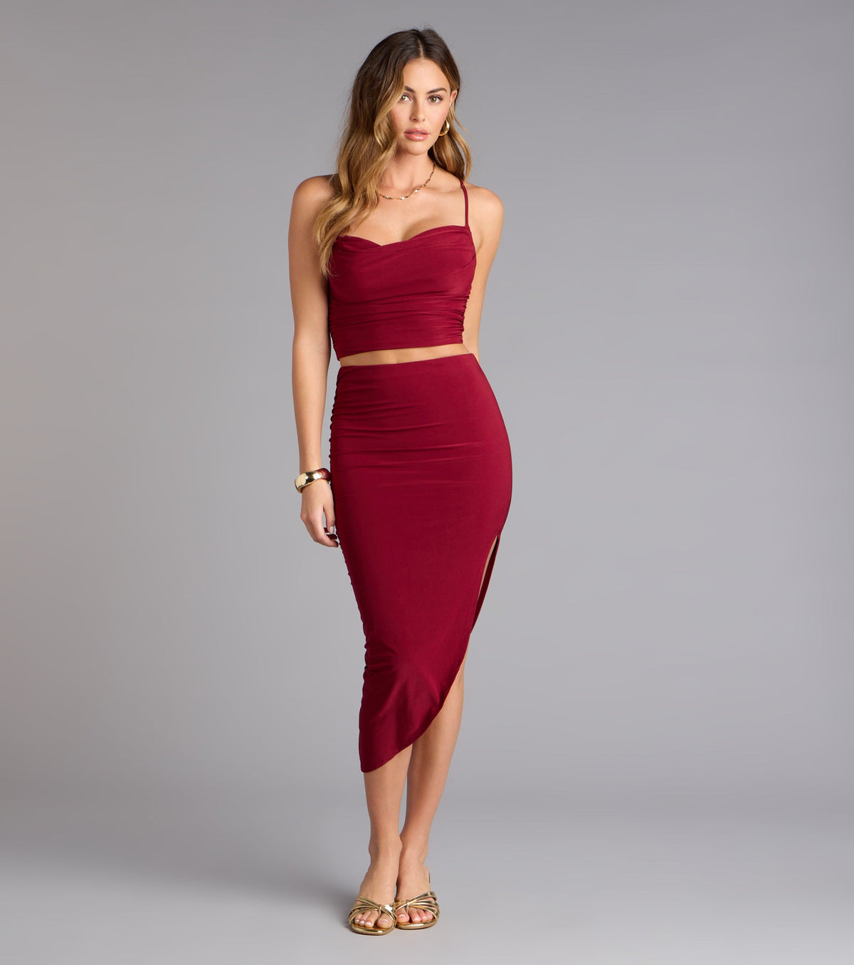 Chic Allure Cowl Neck Crop Top