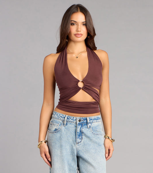 On Repeat Cutout Halter Top