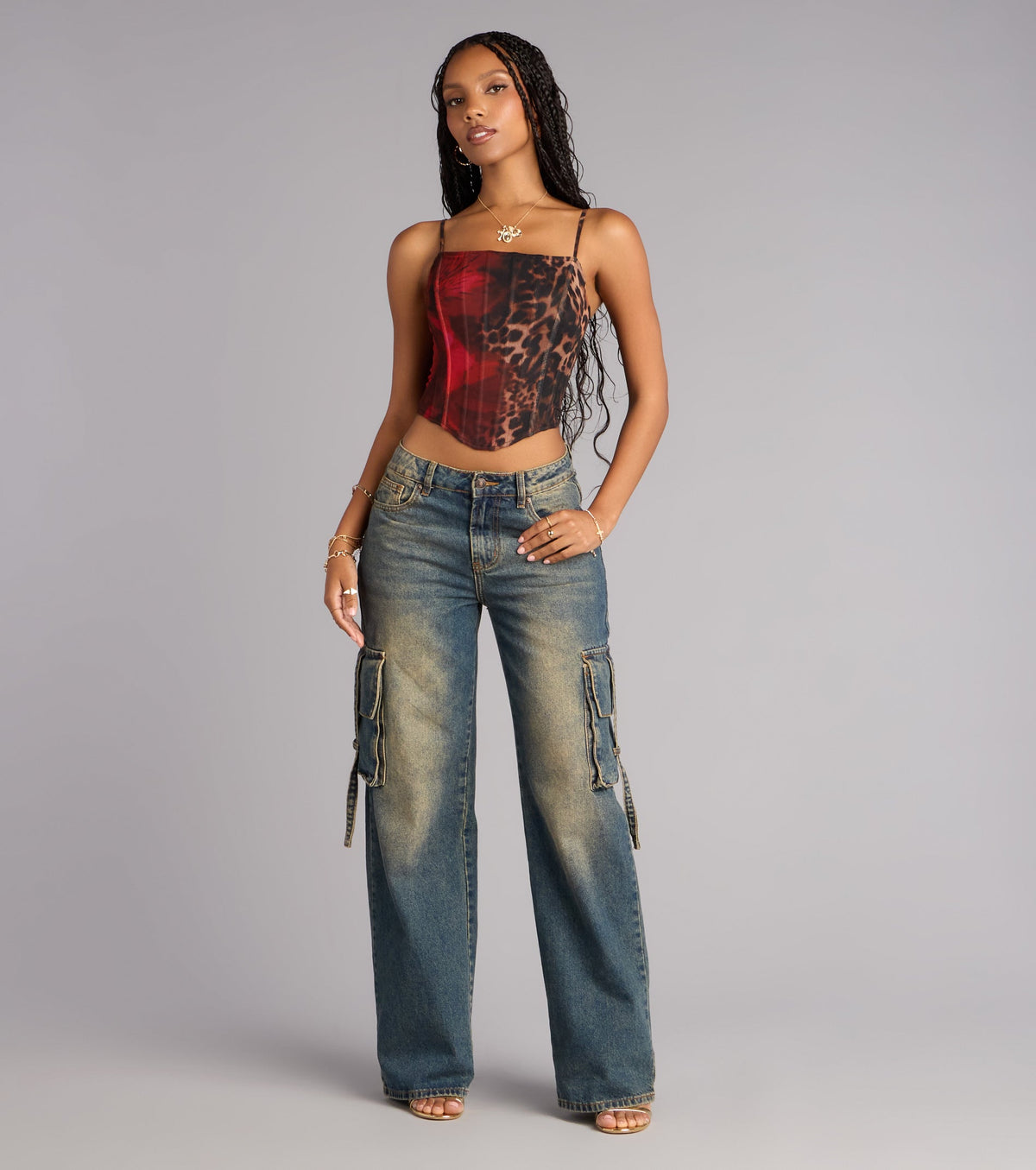 Wild At Heart Floral Leopard Bustier
