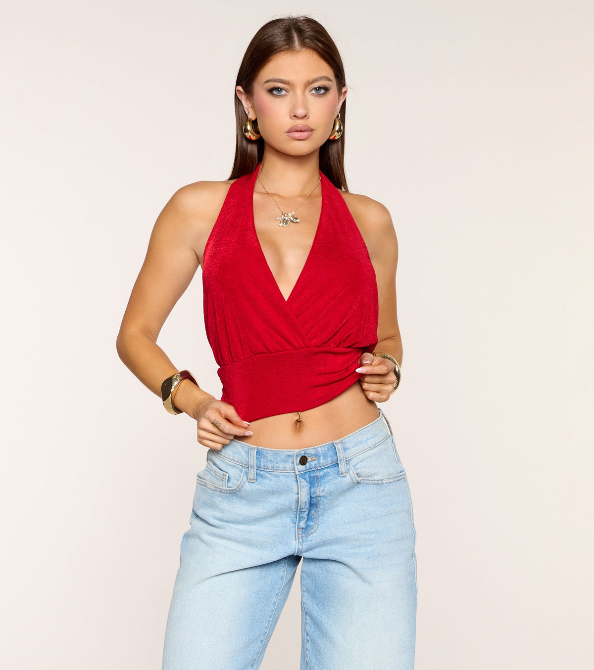 Worth The Plans Halter Open Back Top