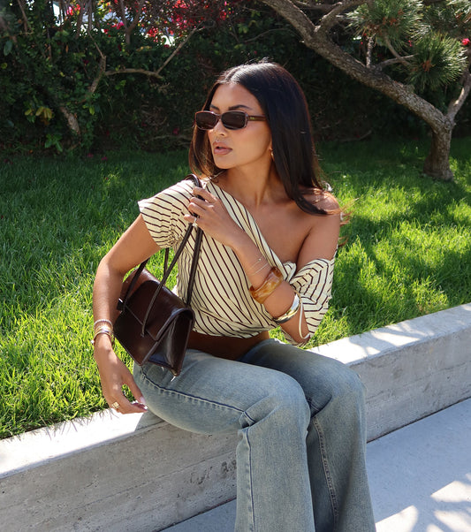Off-The-Shoulder Stripe Moment Top