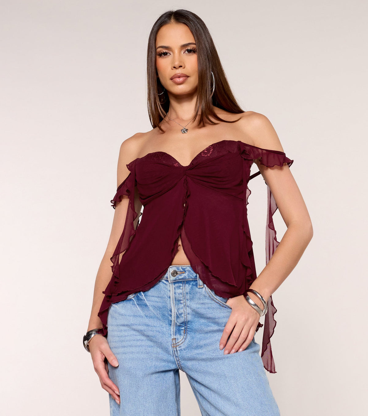 Soft Focus Ruffle Babydoll Top