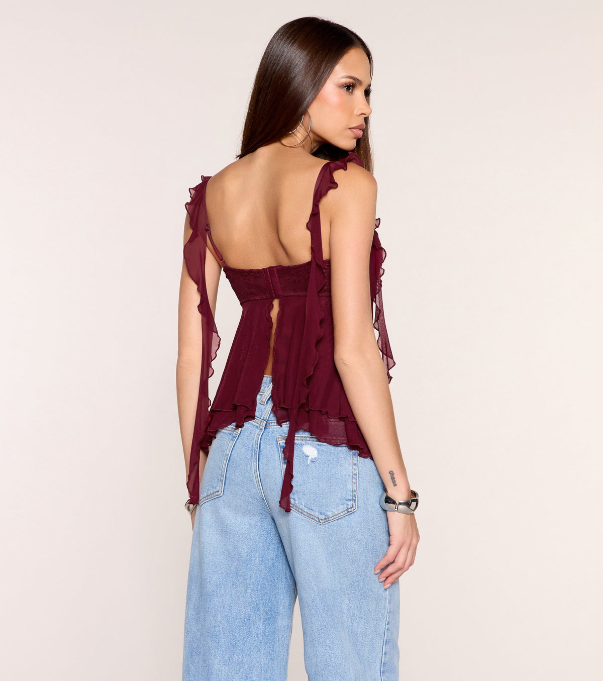 Soft Focus Ruffle Babydoll Top