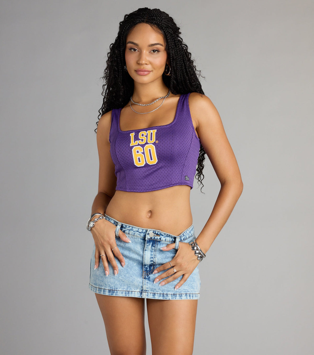 Game Day Glam LSU® Jersey Corset Crop Top