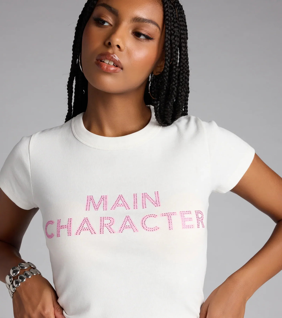 Main Character Rhinestone Baby Tee