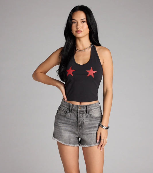 Star Of The Show Halter Crop Top