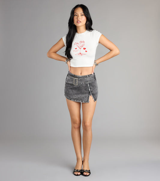 Dirty Details Martini Graphic Crop Tee
