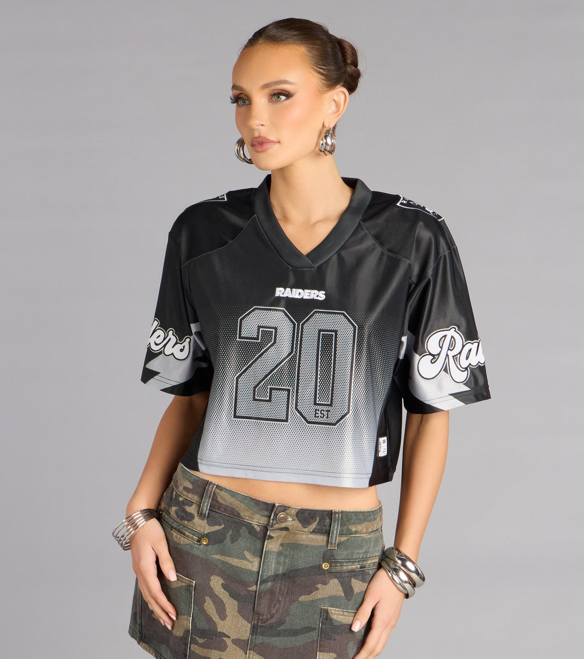 Ultra Game NFL Las Vegas Raiders Mesh Crop Top