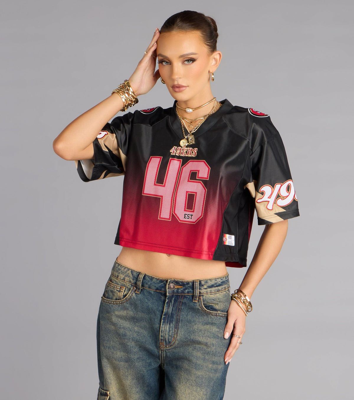 Ultra Game NFL San Francisco 49ers Mesh Crop Top