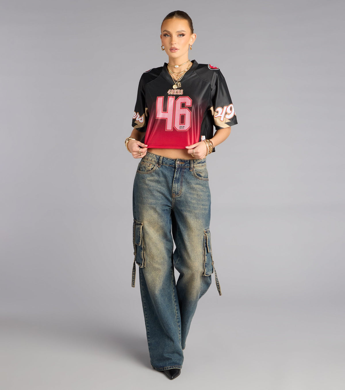 Ultra Game NFL San Francisco 49ers Mesh Crop Top