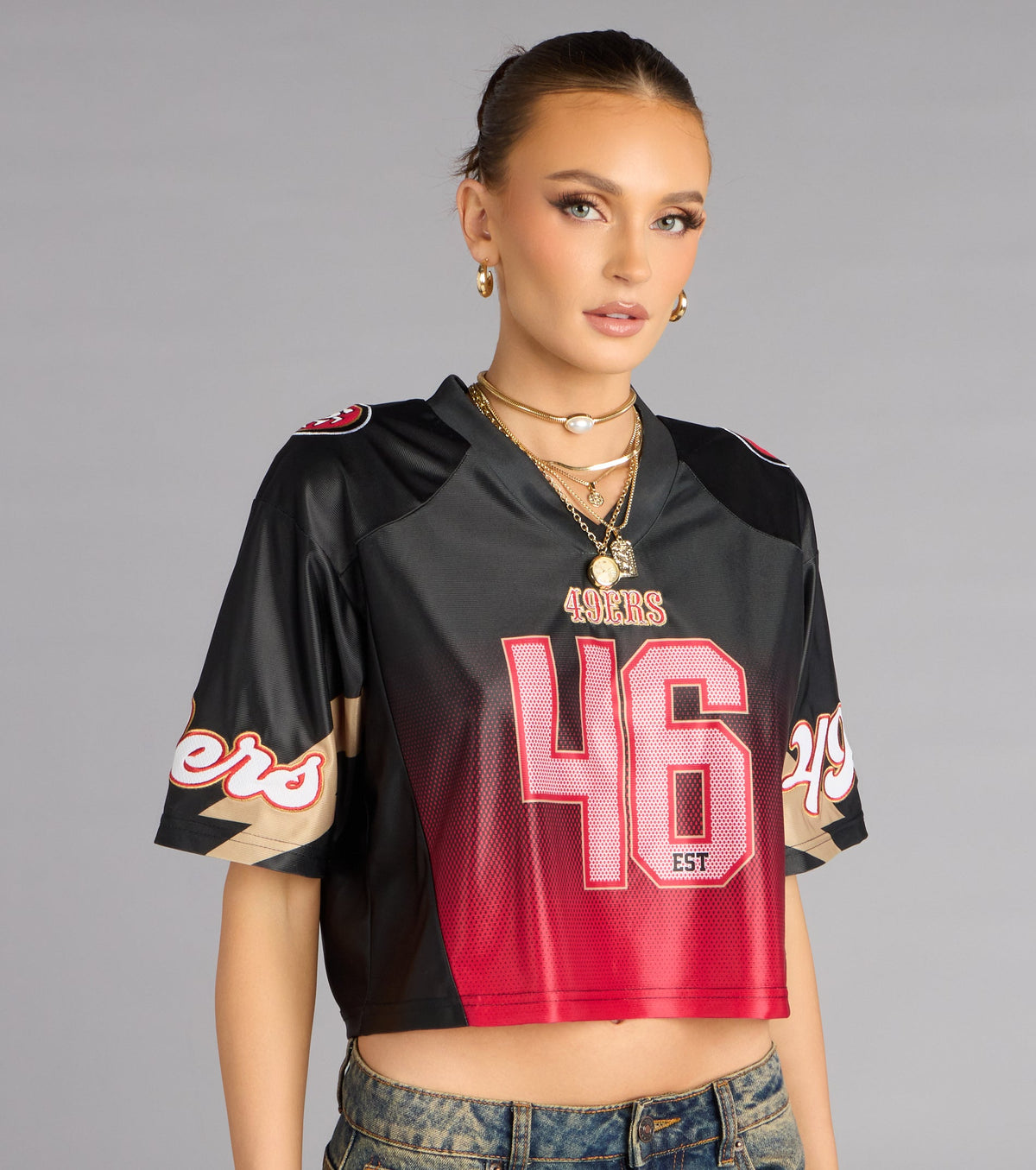 Ultra Game NFL San Francisco 49ers Mesh Crop Top