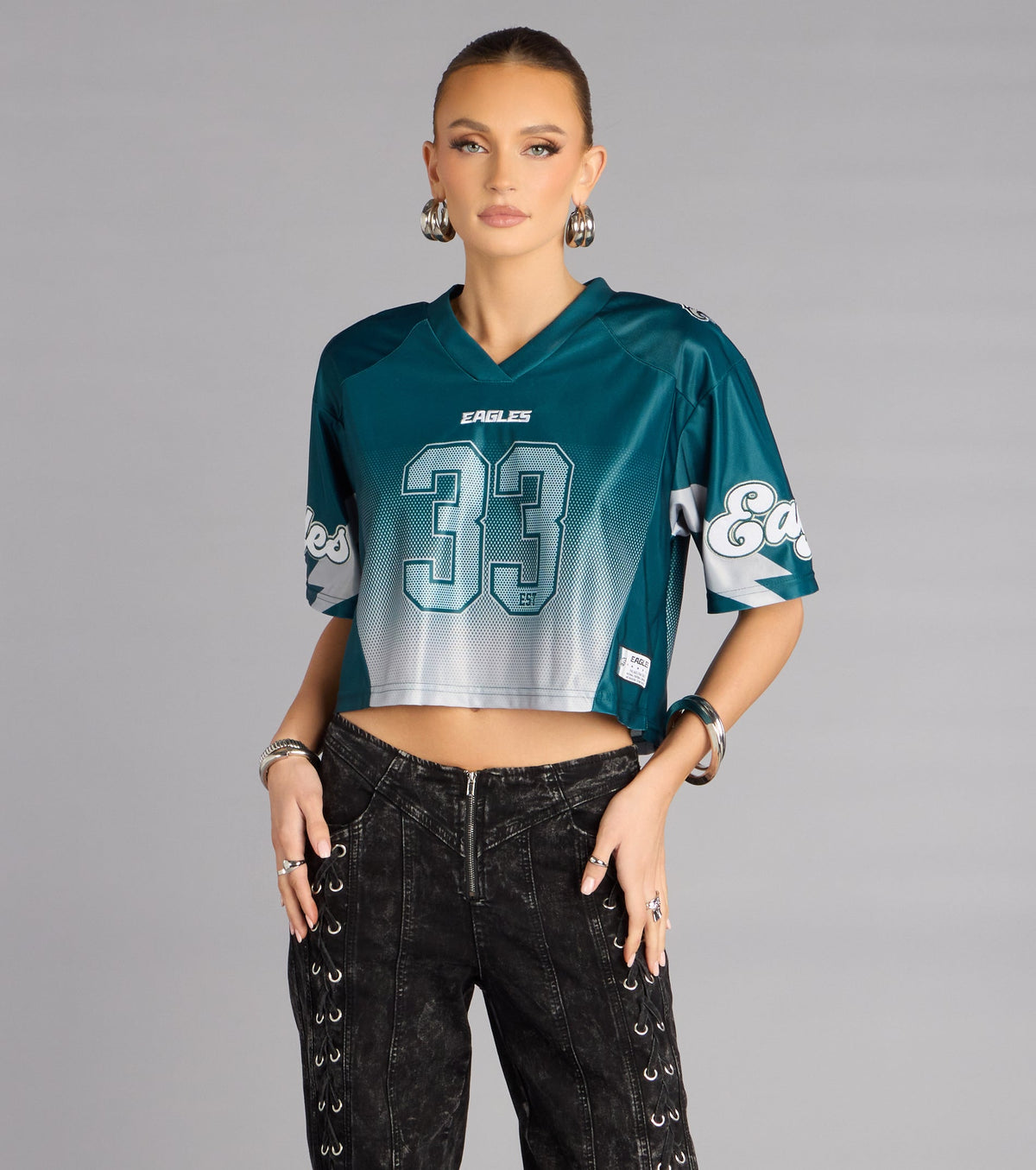 Ultra Game NFL Philadelphia Eagles Mesh Crop Top