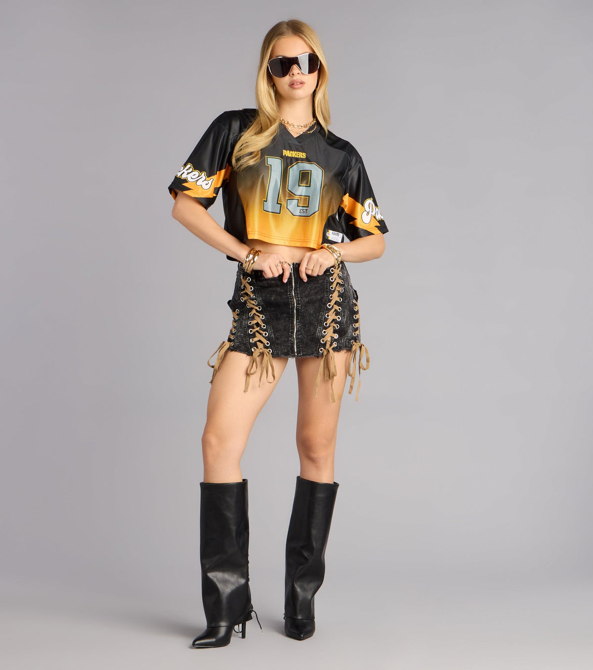 Ultra Game NFL Green Bay Packers Mesh Crop Top