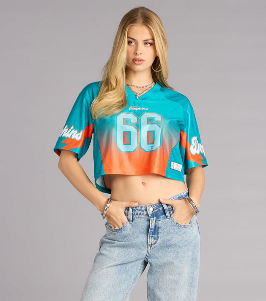 Ultra Game NFL Miami Dolphins Mesh Crop Top