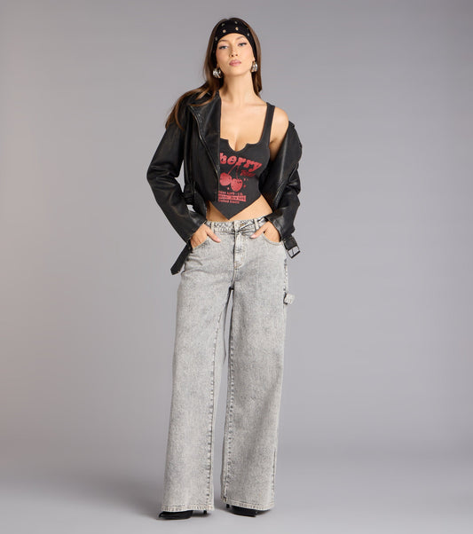 Sweet And Spicy Cherry Graphic Crop Top