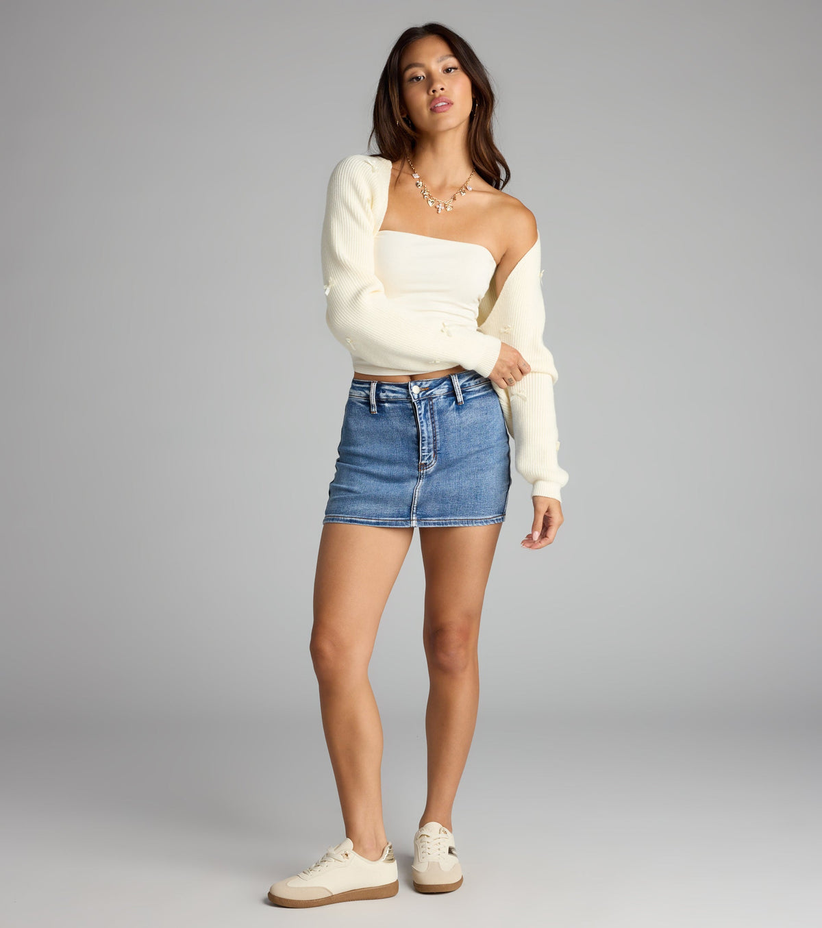 Cute But Casual Bow Knit Bolero
