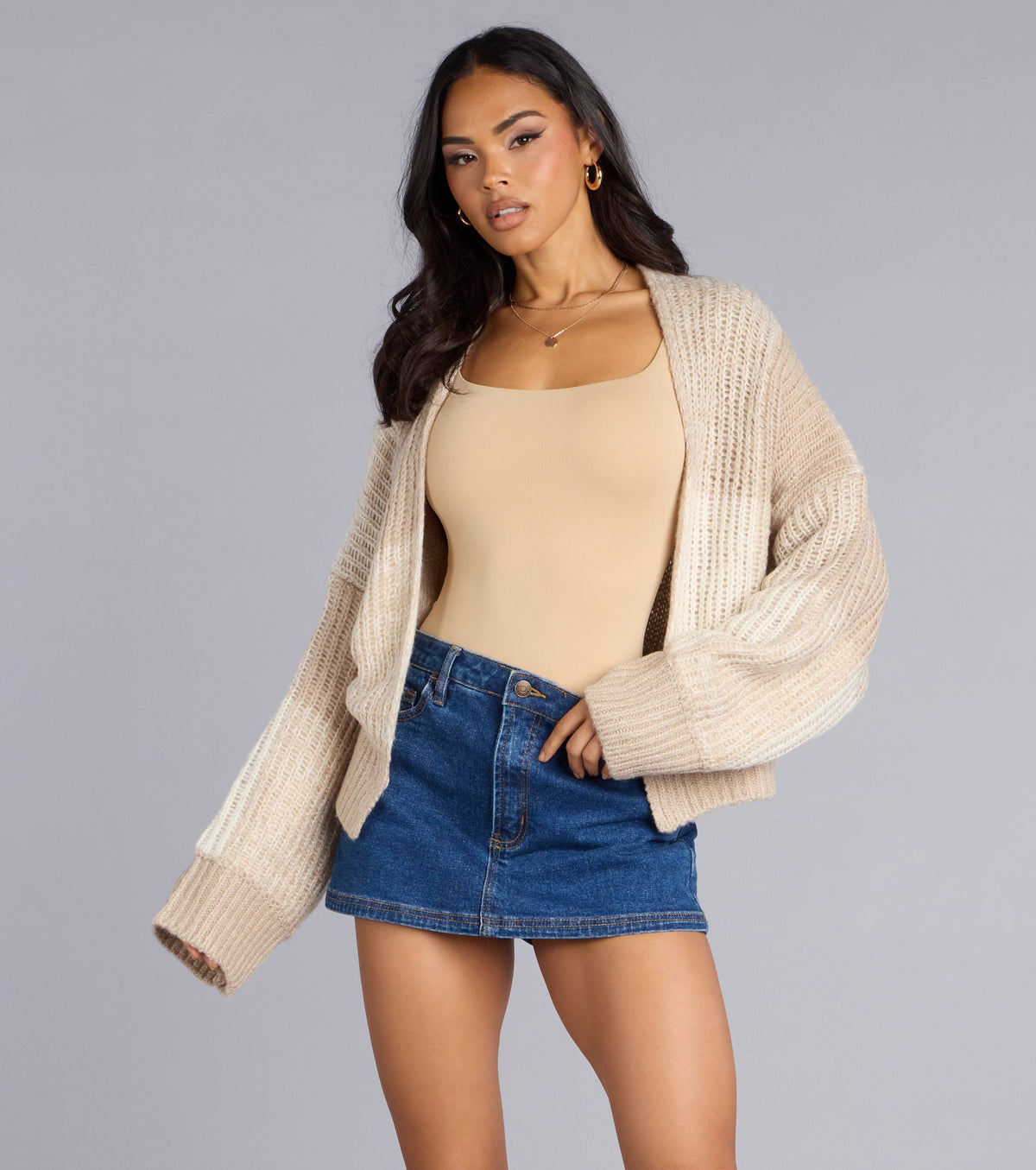 Snuggle Up Oversized Knit Crop Cardigan