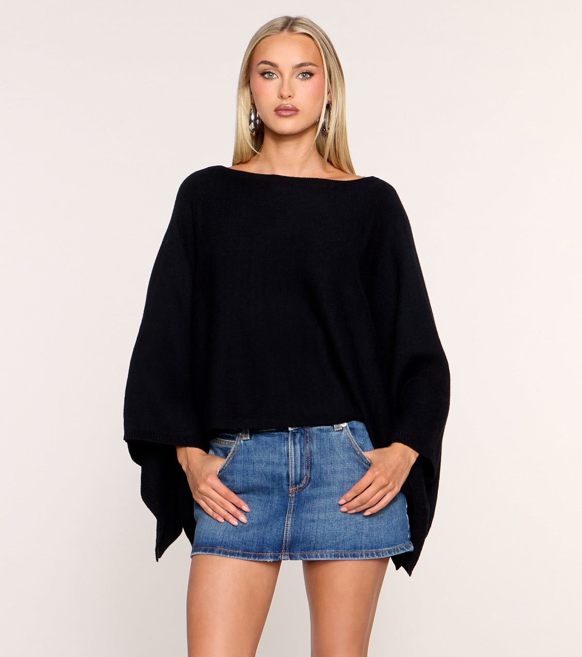 Cozy Hour Flowy Sweater Poncho